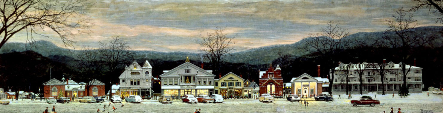 Stockbridge Main Street at Christmas by Norman Rockwell